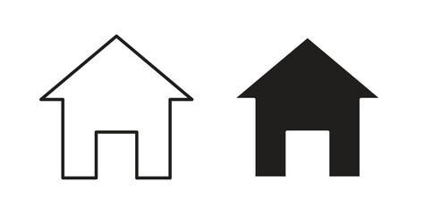 Obraz premium Home icons Vector Symbol Design Illustration - for app or web. color editable