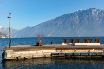 Foreshortening of Limone sul Garda Village