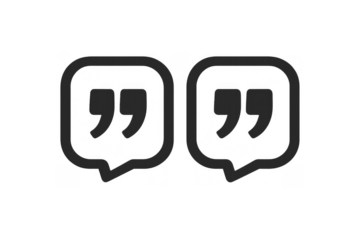 Two distinct quote speech bubbles showcasing communication, testimonial, and feedback concepts. Transparent background