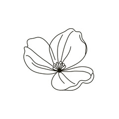 Minimalist flower one line art botanical vector illustration modern floral design isolated