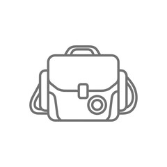 Obraz premium Minimalist line art icon of a messenger bag, simple outline of a satchel with strap