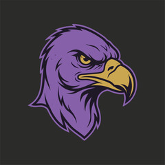 Obraz premium Purple Eagle Head Mascot Logo.