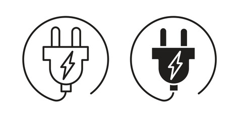 Plug icons Vector Symbol Design Illustration - for app or web. color editable