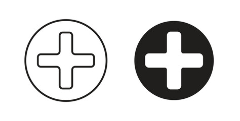 Obraz premium Plus icons Vector Symbol Design Illustration - for app or web. color editable