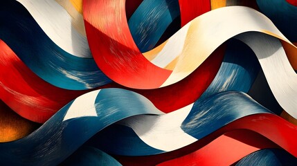 Vibrant Fluid Abstract Geometric Shapes in Vivid Color Palette