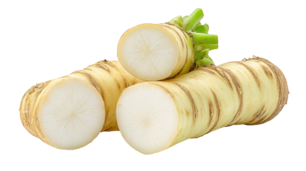 Sliced white turnips arranged on a wooden surface freshly cut turnip slices ready for culinary use