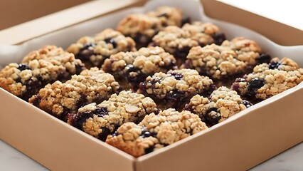 Peanut Butter Blueberry Oatmeal Bars in Box