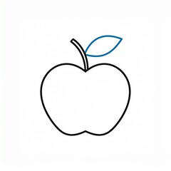 Obraz premium Minimalist Blue Leaf Apple Logo Icon Design Vector Illustration for Branding