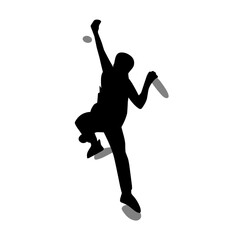 Sport climbing silhouette vector