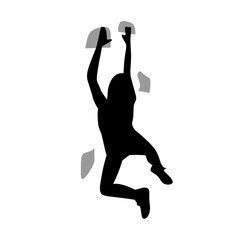 Sport climbing silhouette vector