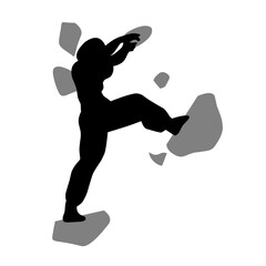 Sport climbing silhouette vector