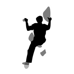 Sport climbing silhouette vector