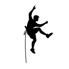 Sport climbing silhouette vector