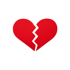 Fototapeta premium Broken Red Heart Illustration Symbolizing Heartbreak Divorce and Relationship Sadness