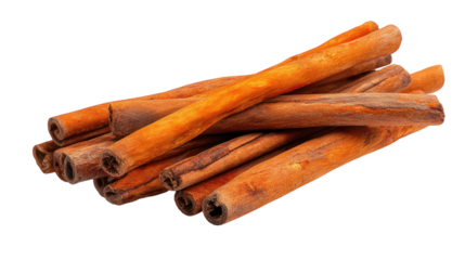 Aromatic cinnamon sticks on dark surface spiced aroma emanates from sticks against rich dark backdrop