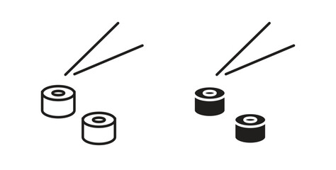 Sushi icons Vector Symbol Design Illustration - for app or web. color editable