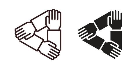 Obraz premium Teamwork icons Vector Symbol Design Illustration - for app or web. color editable