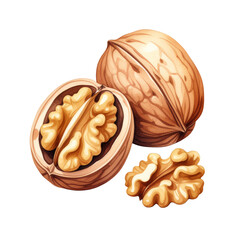 胡桃の水彩イラスト