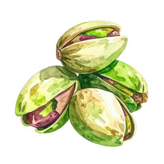 ピスタチオの水彩イラスト