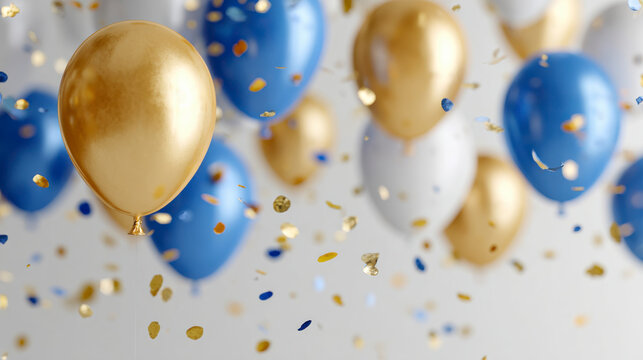 Celebratory gathering with colorful balloons and confetti, fun atmosphere. - Powered by Adobe