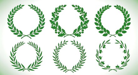 Elegant Green Laurel Wreaths Collection.