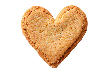 Heart-Shaped Cookie on White Background