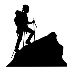 Hiking silhouette vector