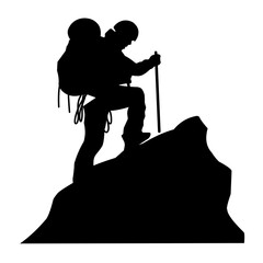 Hiking silhouette vector