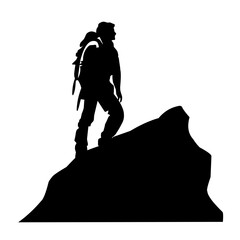 Hiking silhouette vector