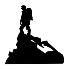 Hiking silhouette vector