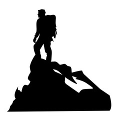Hiking silhouette vector