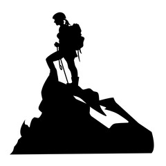 Hiking silhouette vector