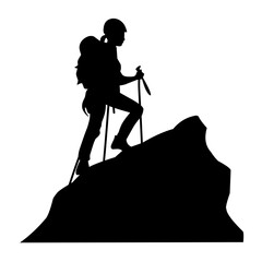 Hiking silhouette vector