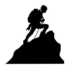 Hiking silhouette vector