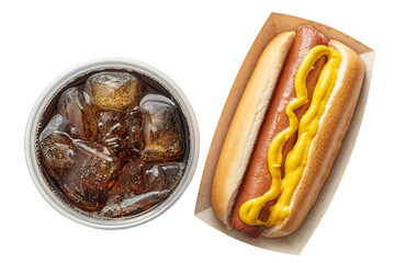 Hot Dog with Mustard and Soda