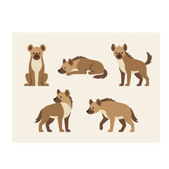 Obraz premium Spotted Hyena Cartoon Animals.