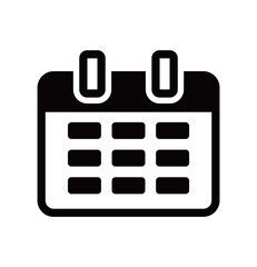 フラットデザインのカレンダーのベクターアイコン・カットアウト | 日付確認や月間行事の計画に使えるグラフィック