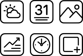 Customizable app widgets for homescreen icon set