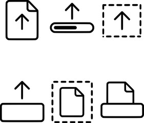 File upload progress drag and drop icons set