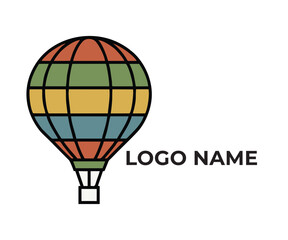 Colorful Hot Air Balloon Vector Logo for Travel Adventure and Freedom Design
