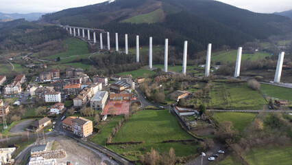aerial view of the valley of Atxondo in the Basque Country