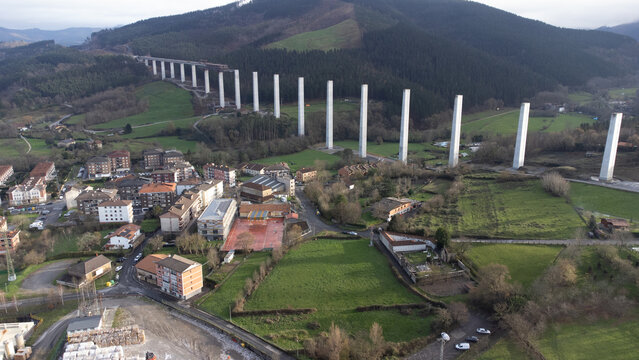 aerial view of the valley of Atxondo in the Basque Country