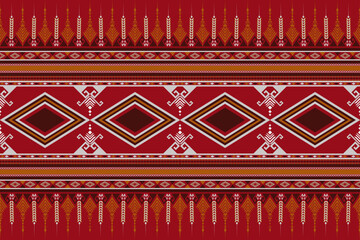 Vintage Red Southwest Geometric Abstract Ethnic Pattern