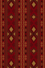 Vertical of Red Southwest Geometric Abstract Ethnic Pattern