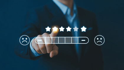 Customer Satisfaction Rating Concept with Five Star Feedback Interface