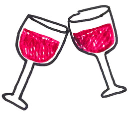 A cute simple vector of two clinking champagne
