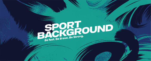 sport background teal brush strokes halftone motion design © AIcon Star