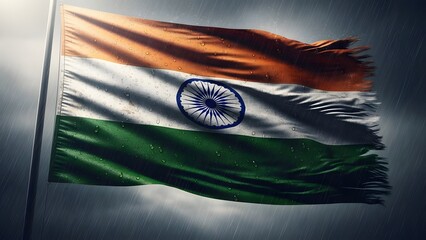 Happy republic day india celebrations with indian flag waving high