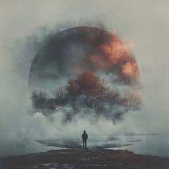 album cover atmospheric surreal modern design