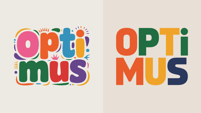 a visual comparison of the optimus logo presented in two distinct color schemes and design variations showcasing branding elements high quality professional detailed modern elegant stylish